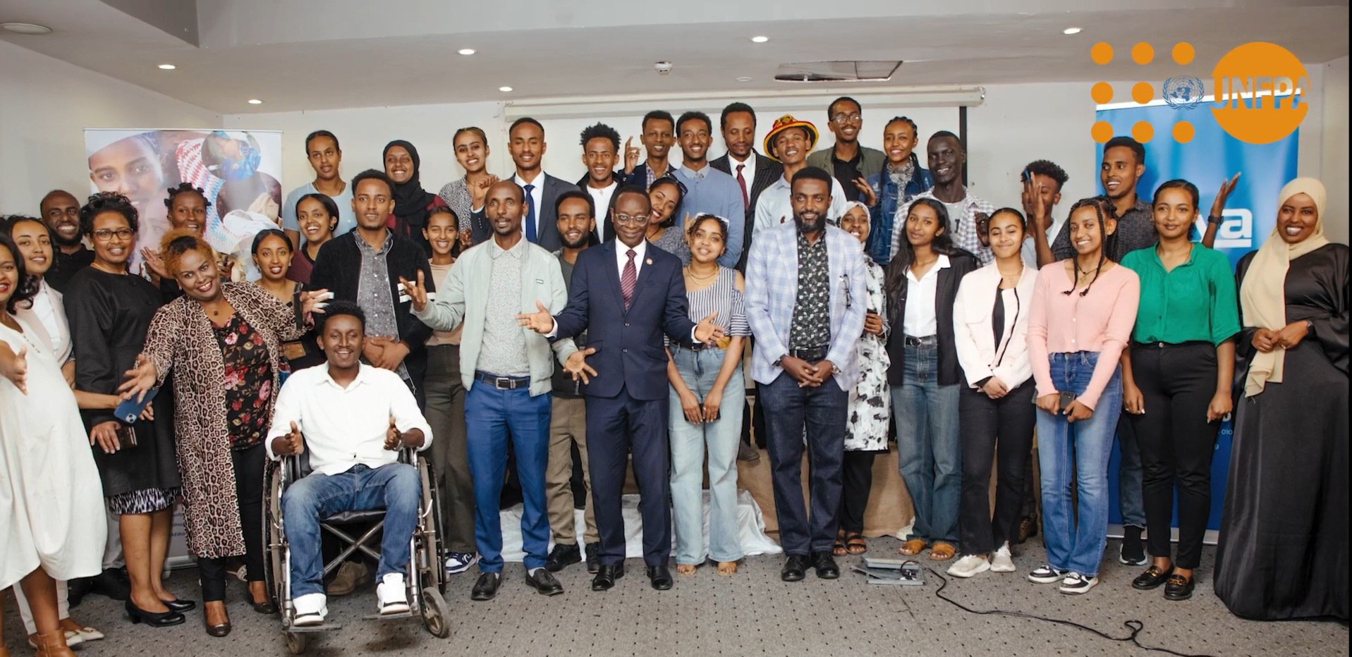 AfriYAN Ethiopia chapter members at the launch event in Addis Ababa